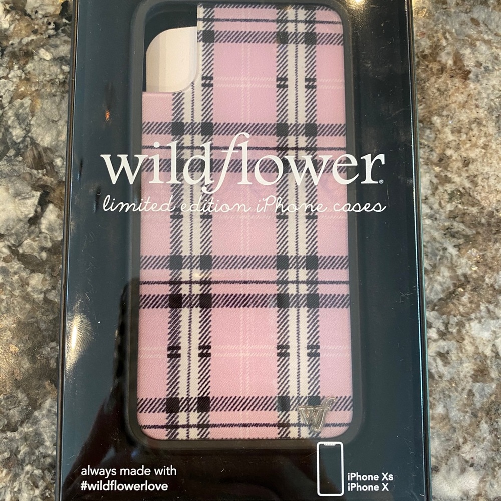 Wildflower Phone Case IPhone X Xs Lavender Plaid